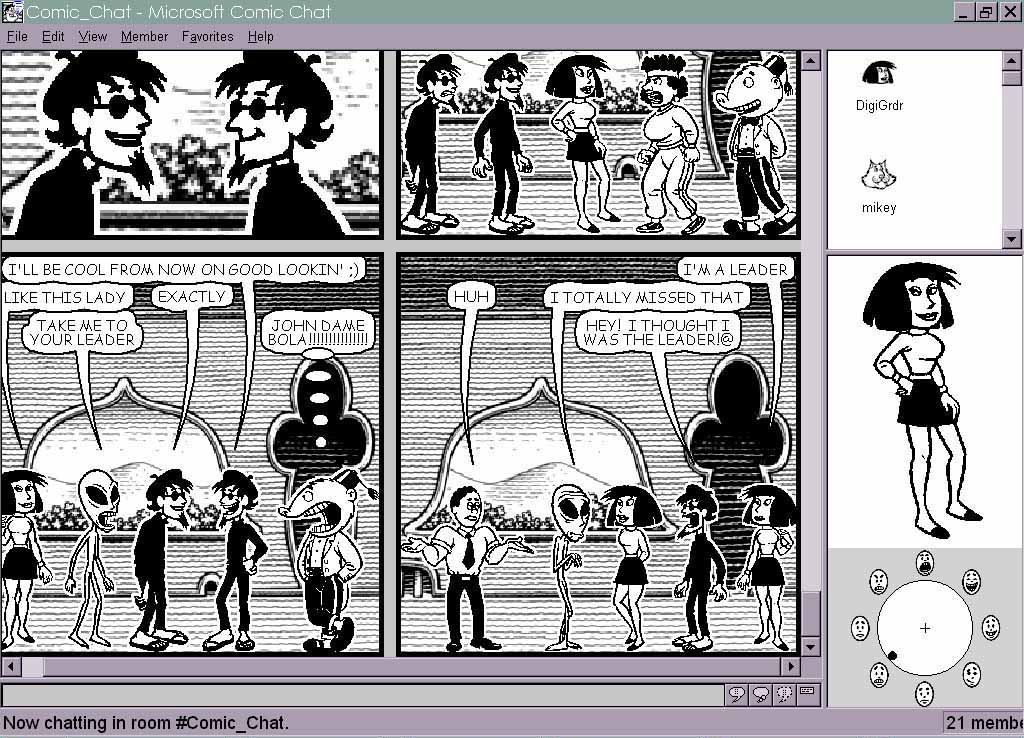 Microsoft Comic Chat Interface (1996)